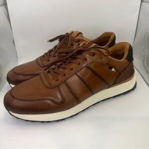 Allen Edmonds "LAWSON" Men's Lace Up Leather Sneakers 13 D Chestnut  (567N)